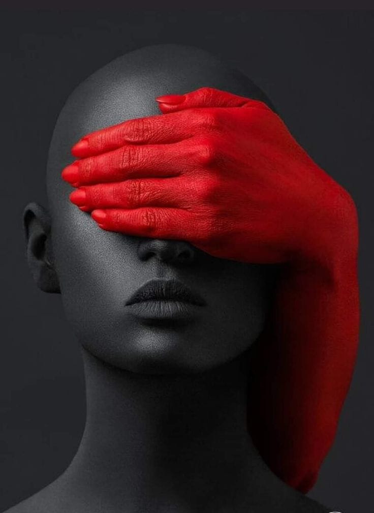 SKEME campaign visual featuring a bold red gesture